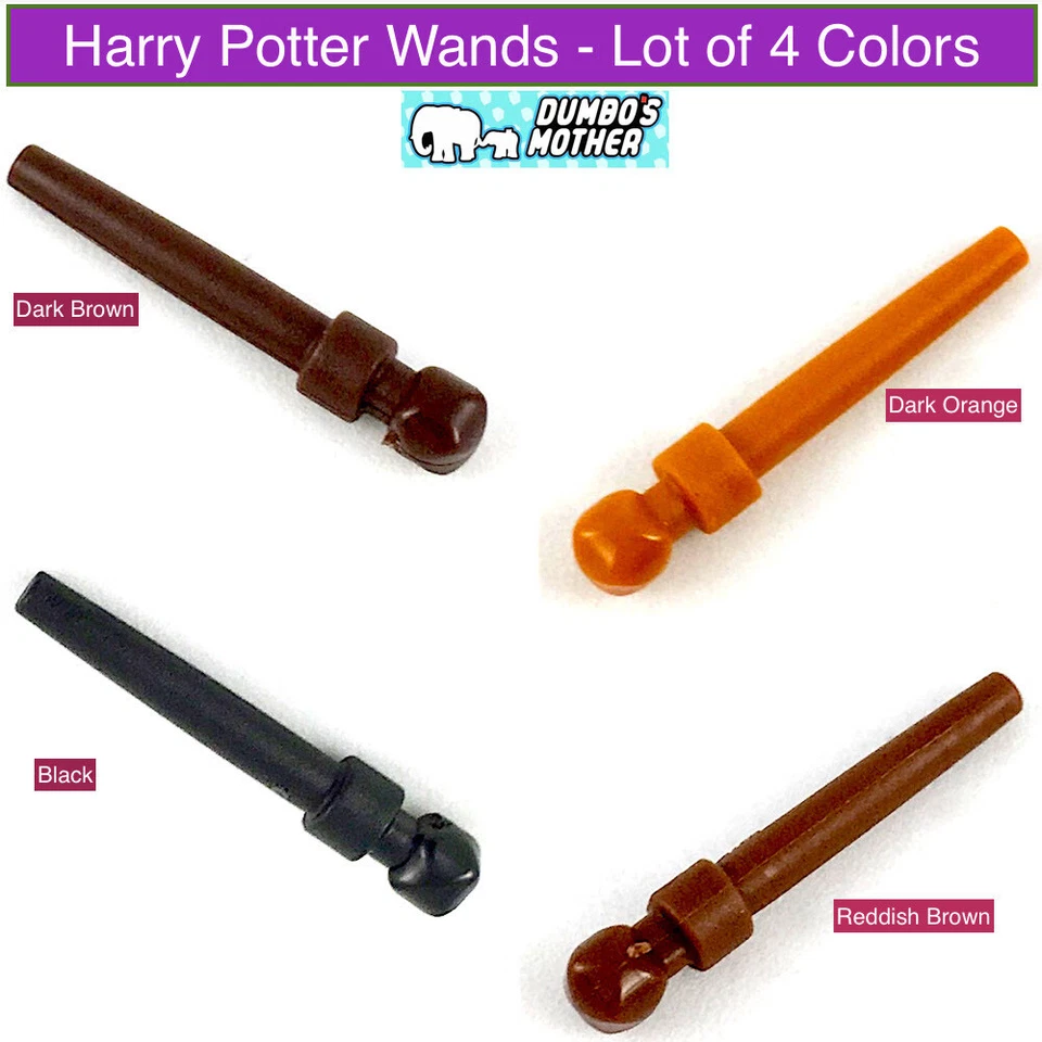 Lego Harry Potter Varita Mágica Hechizo Minifigura Herramienta Utensilio Lote de 4 Colores NUEVO Foto 1 de 1