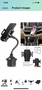 Cell Phone Car Cup Mount Holder with Gooseneck. Phone/ GPS,Universal,Adjustable - Picture 1 of 4