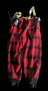 Vtg 1950’s Duxbak Utica Sportswear Red/Black Plaid Wool Outdoor Pants Mens 36x29 - Picture 1 of 4