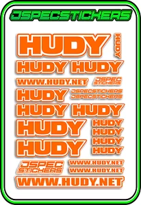 HUDY TOOLS SETUP STICKERS XRAY RC BUGGY CAR DECAL 1/10 1/8 JSPEC ELEC ORANGE W - Picture 1 of 9