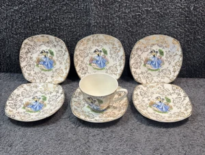 Raro precioso Midwinter (Miss Dainty) - 1 taza y 6 platillos - Imagen 1 de 18