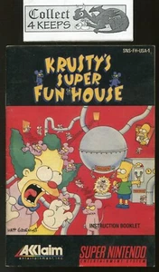 Folleto de instrucciones Krusty's Super Fun House manual Super Nintendo SNES - Imagen 1 de 2