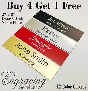 NAME PLATE FOR OFFICE DESK OR DOOR (2"X8") SIGN PLAQUE PERSONALIZATION OFFICE - Picture 1 of 3
