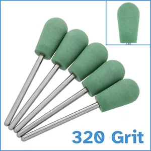 5pcs 320 Grit 10mm Tapered Dome Diamond Silicone Polishing Burr 2.35mm Shank - Picture 1 of 4