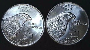 2007 P D 25C State Quarter Idaho BU Clad (2 coins) 24hh1018-1 - Picture 1 of 2