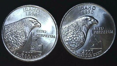 2007 P D 25C State Quarter Idaho BU Clad (2 coins) 24hh1018-1 - Image 1 of 2