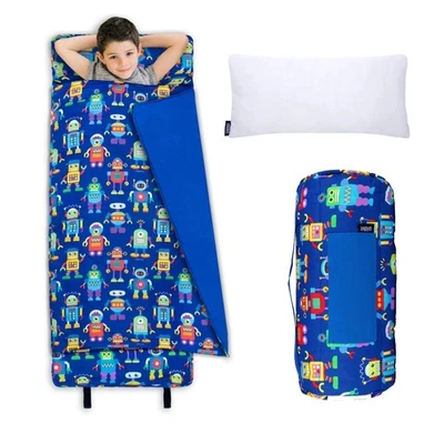Nuevo Wildkin Robots Original Niños Siesta Mat con Almohada y Manta Extraíbles Incorporadas Foto 1 de 4