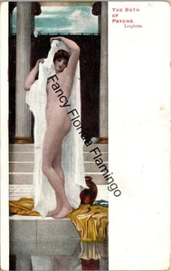 Postal de The Bath of Psyche, serie de San Valentín después de Leighton, desnudo Art Nouveau - Imagen 1 de 2