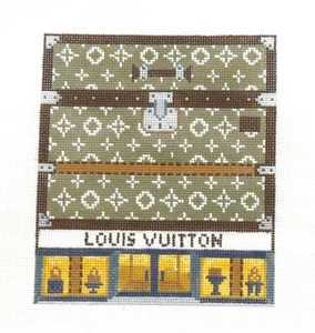 The Gingham Stitchery Louis Vuitton Store Front Handpainted Needlepoint Canvas - Picture 1 of 1