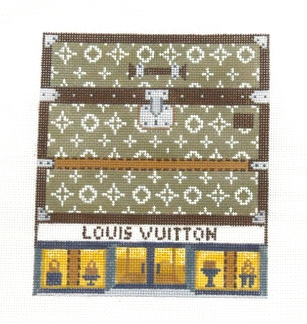 The Gingham Stitchery Louis Vuitton Store Front Handpainted Needlepoint Canvas - Image 1 of 1