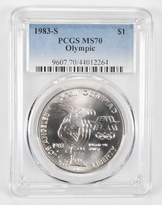 MS70 1983-S Commemorative Dollar Olympic Discus PCGS Blue Label *2502 - Image 1 of 4
