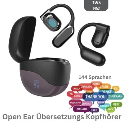 AI Übersetzer Kopfhörer Bluetooth KI Sprachübersetzer 144 Sprachen Echtzeit M62 - Bild 1 von 4
