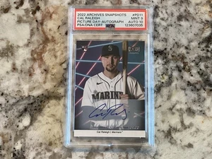 Cal Raleigh 2022 Archivos Instantáneas Imagen Día Autógrafo 49/50 #PD11 PSA 10/9 - Imagen 1 de 8