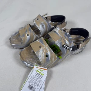 Crocs Classic All Terrain marmorierte Sandalen Chai hellbraun/grau/weiß Herren Größe 12 - Bild 1 von 7