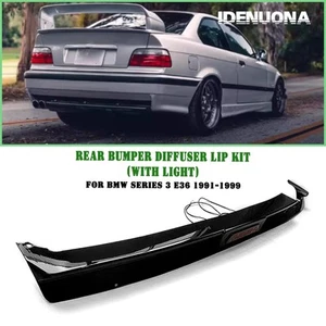 Cubierta de labio difusor inferior parachoques trasero negro brillante para BMW Serie 3 E36 1991-1999 - Imagen 1 de 6
