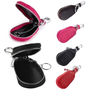 Cuero Genuino Coche Llavero Anillo Llaves Soporte Estuche Cartera Organizador Bolso - Imagen 1 de 15