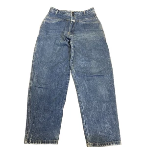 Jeans blu vintage Marithe Girbaud Francois Stonewash gamba larga W 9-10 USATI (LEGGI) - Foto 1 di 15