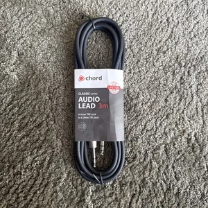 Chord Audio Leads 6.3mm TRS Jack Plug - 6.3mm TRS Jack Plug 0.75, 1.5, 3 & 6m - Picture 1 of 3