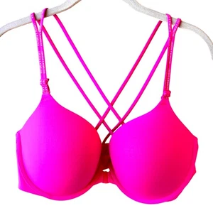 Victoria Secret BH 38D sehr sexy Push-Up hot pink gepolstert Frontverschluss 38 D - Bild 1 von 14
