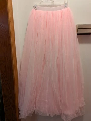 Falda Larga 41 Pulgadas Rosa Crinolina 24 Pulgadas Cintura Elástica Nueva Foto 1 de 4