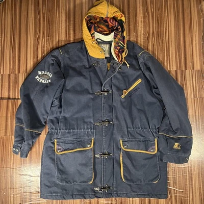 Chaqueta de Terreno Resistente Vintage Starter Para Hombre XL Azul Parka con Capucha Exterior Años 90 Foto 1 de 4