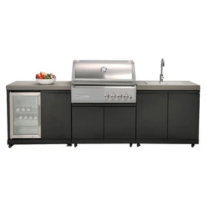 Crossray 4 Burner Gas 272cm BBQ/Barbeque Outdoor Kitchen Cabinet w/ Fridge/Sink - Picture 1 of 7