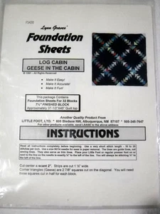 Log Cabin Geese Foundation Sheets Paper Piecing by Lynn Graves Makes 32 Blocks - Picture 1 of 2