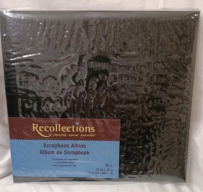 Recollection Black Scrapbook Album w 10 Pages Post Bound Expandable CD Pocket - Image 1 of 4