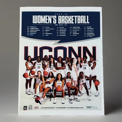 2025-2026 UCONN WOMENS BASKETBALL TEAM POSTER PRINT 8x10” HUSKIES CONNECTICUT 🏀 - Image 1 of 3