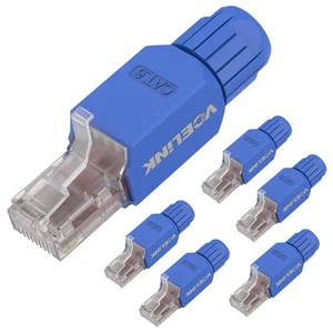 Conector RJ45 sin herramientas, enchufe de terminación de campo CAT6, enchufe modular chapado en oro, - Imagen 1 de 12