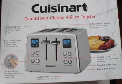 Cuisinart 4-Slice Toaster, CPT-435P, Stainless Steel, Brand New - Image 1 of 4