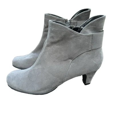 Aerossoles Play Again cinza camurça tornozelo bota zíper lateral salto outono inverno tamanho 10 - Imagem 1 de 4