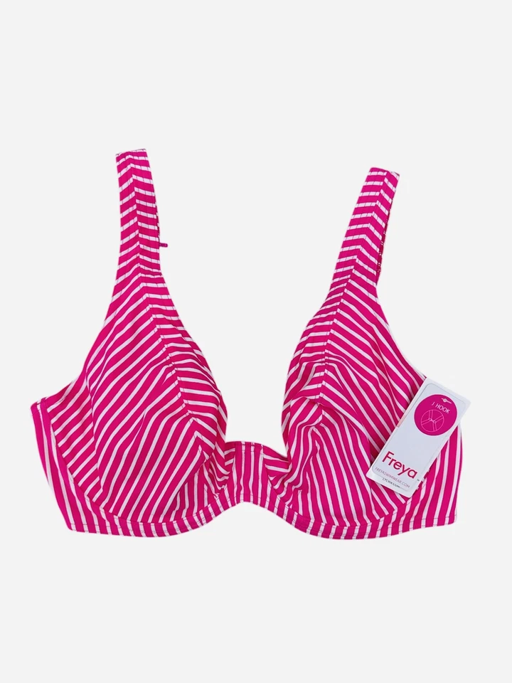 Biquíni Freya listra framboesa Jewel Cove com babados, EUA 30I, Reino Unido 30G - Imagem 1 de 1