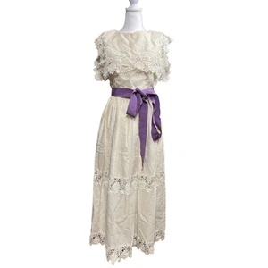 Talla 10 1970s William Pearson Vestido Coqueta Encaje Novia Boda De Colección Bebé Muñeca S - Imagen 1 de 21