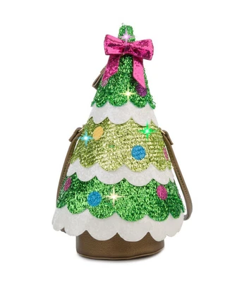 Bolso Árbol de Navidad DE COLECCIÓN Betsey Johnson Verde Brillo Brillante Nuevo con Etiquetas Foto 1 de 4