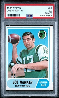 1968 Topps #65 Joe Namath HOF PSA 5 EX(MC) New York Jets Football Just Graded - Image 1 of 2