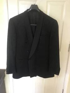 Wilvorst Black ‘Waldorf’ double breasted Wedding Evening Jacket size 44 long - Picture 1 of 4