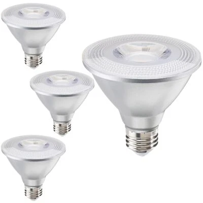 4Pack PAR30 LED Short Neck Flood Wet Light Bulb, 10W(75W), 3000K, Dimmable, E26 - Image 1 of 4