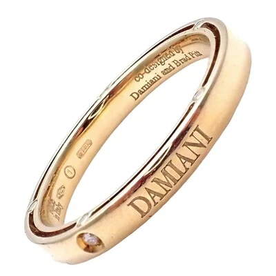 ¡Nuevo! Auténtico Anillo Damiani Brad Pitt Oro Amarillo 18k Diamante 3mm Banda Talla 10.5 Foto 1 de 4