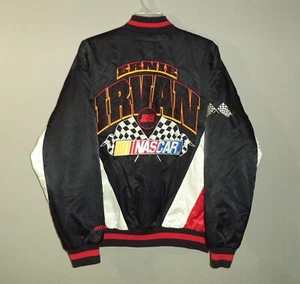 Vintage Ernie Irvan NASCAR Nutmeg Button Up Satin Black Jacket - Adult Large L - Picture 1 of 9