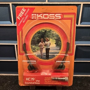 Auriculares estéreo Koss KC/19 de colección espuma roja para oreja 1984 años 80 nuevos sellados - Imagen 1 de 10