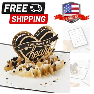Romantische Valentinstag Pop Up Karte Liebe Jahrestag Geburtstag Geschenk - Bild 1 von 9