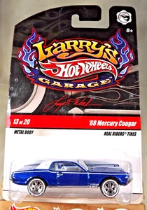 2008 Hot Wheels CHASE Larry's Garage 13/20 '68 MERCURY COUGAR Blue w/Real Riders - Picture 1 of 6