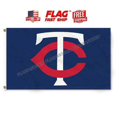 Minnesota Twins 3x5 FT Flag Man Cave Flag Baseball Banner New USA FREE Shipping - Image 1 of 4