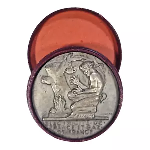 France médaille n.d EDF / GDF 30 années de service Dropsy poinçon bronze argenté - Picture 1 of 6