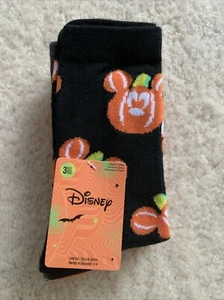 New Set Of 3 Disney Halloween Mickey Mouse Crew Socks Size 4-10 - Picture 1 of 5