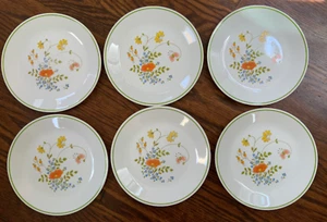Vintage Corelle Wild Flowers Dessert/Luncheon Plates Set of 6 Very Good - Picture 1 of 10