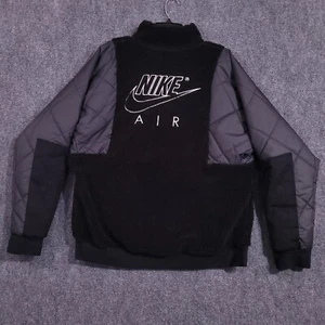 Nike AIr Sportswear Sherpa Half Zip Jacket Mens XL Black DD6446-010 Fleece EUC - Picture 1 of 12