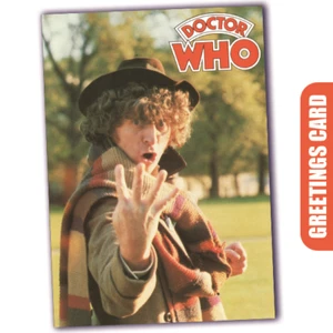 Tarjeta de cumpleaños retro de Doctor Who (A5) con Tom Baker - Imagen 1 de 3