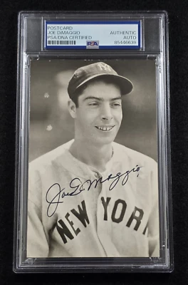 Rare JOE DIMAGGIO Signed Real Photo Postcard-HOF-NEW YORK YANKEES-PSA - Image 1 of 4